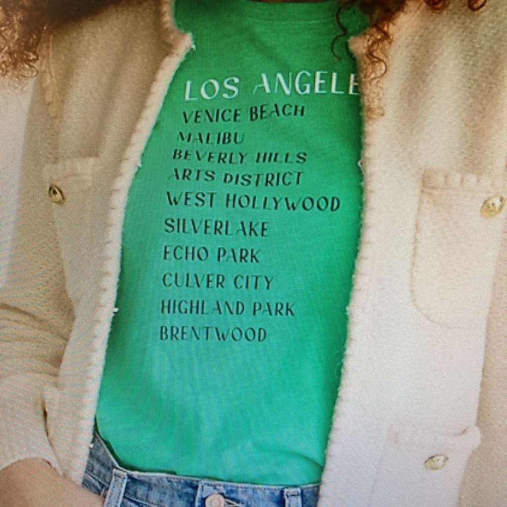 Green t-shirt “Los Angeles” crewneck t-shirt